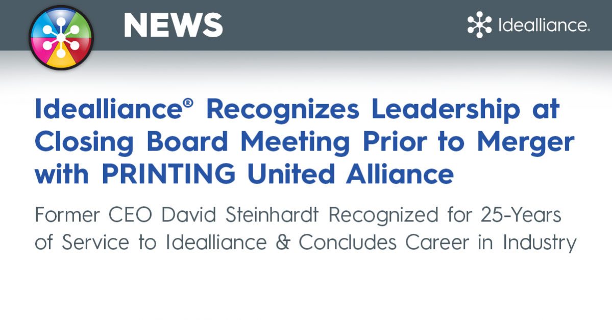 Idealliance® Recognizes Leadership at Closing Board Meeting Prior to Merger with PRINTING United Alliance