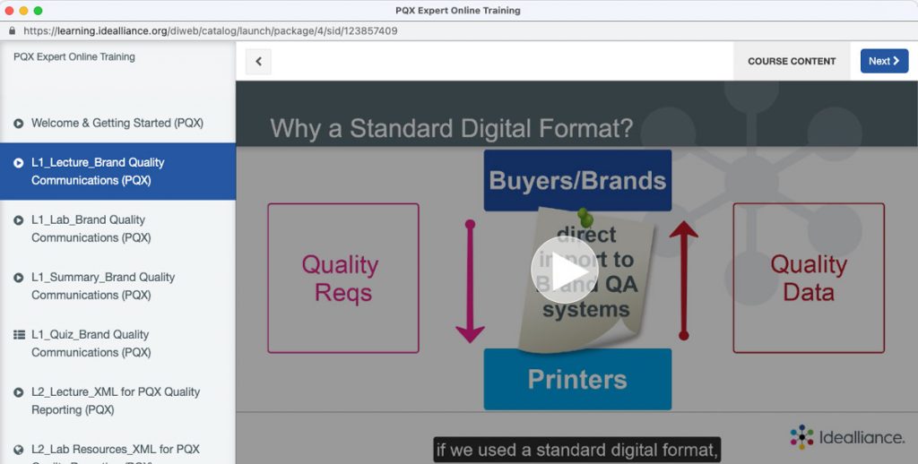 Print Quality eXchange (PQX®) Expert Course from Idealliance